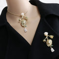 Vintage Lion Pearl Chain Brooch [8R80DPGK]