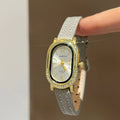 Vintage Oval Dial Leather Watch [DHZ4RJFI]