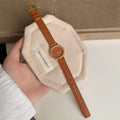 Vintage Oval Dial Leather Watch [C6A4VQV6]