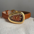 Vintage Oval Dial Leather Watch [X5R43RB1]