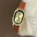 Vintage Oval Dial Leather Watch [O2676WMK]