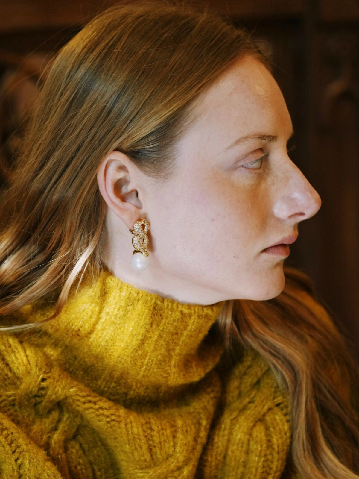 Vintage Pearl Drop Earrings [4WVZ4BYC]