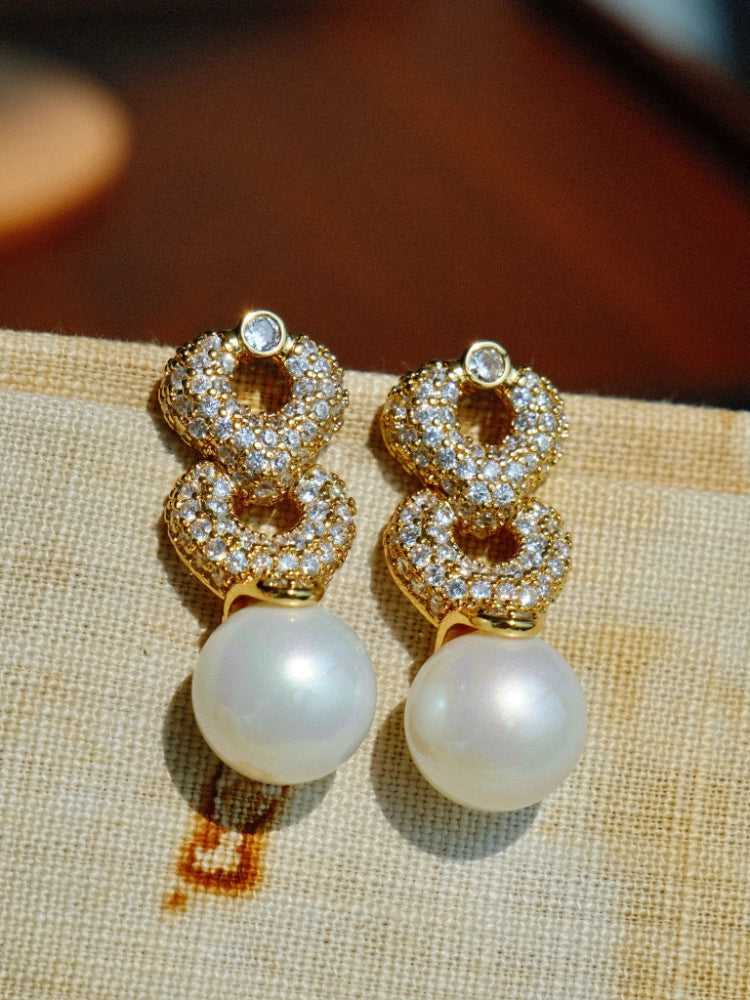 Vintage Pearl Drop Earrings [42LBP1HI]