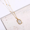Vintage Rose Mirror Pendant Necklace [T178L91M]