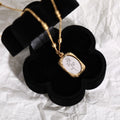 Vintage Rose Mirror Pendant Necklace [D4L18YA3]