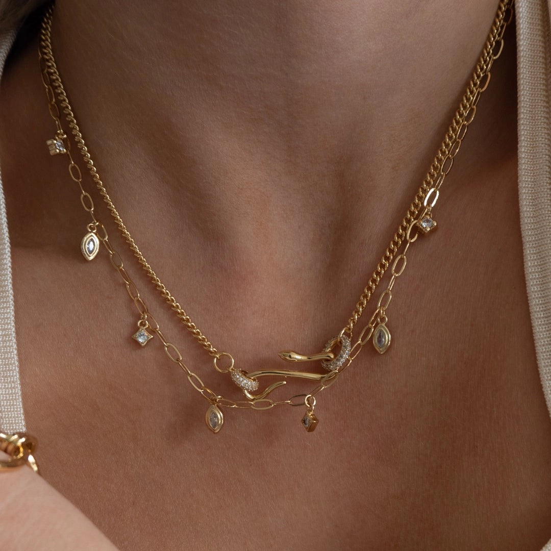 Vintage Snake Pendant Necklace [Q0M3DJ77]