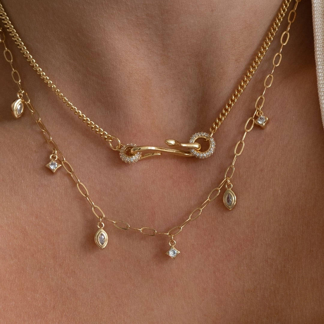 Vintage Snake Pendant Necklace [RX9XMCZT]