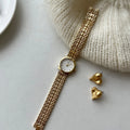 Vintage Square Dial Bracelet Watch [FA9630W5]