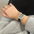 Vintage Square Dial Faux Leather Watch [C8D8UUFJ]