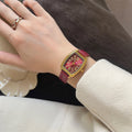 Vintage Square Dial Faux Leather Watch [VTHQF829]