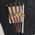 Vintage Square Dial Leather Watch [Q5WL7COK]
