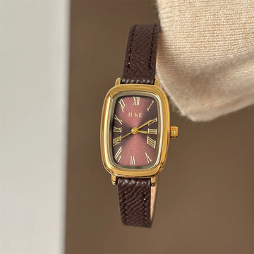 Vintage Square Dial Leather Watch [NP2M2JU4]