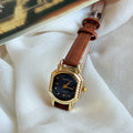 Vintage Square Dial Leather Watch [P62NE7MO]