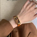 Vintage Square Dial Leather Watch [VBSOLJ38]