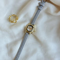 Vintage Square Dial Leather Watch [NFEB6RTY]