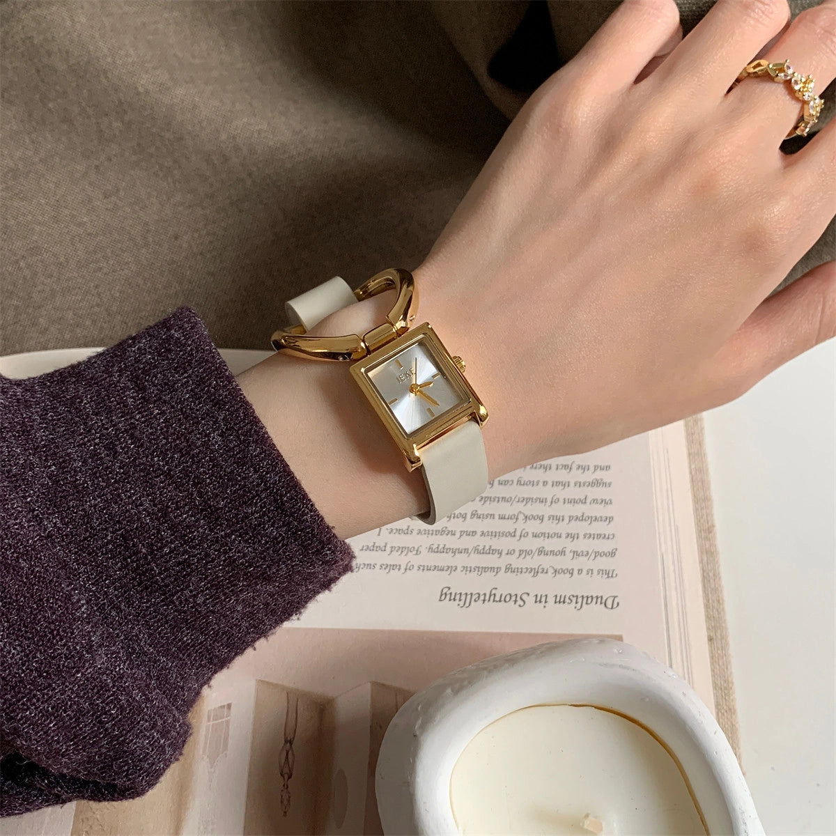 Vintage Square Dial Mesh Watch [78CT8TXK]