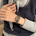 Vintage Square Dial Steel Watch [TXUUJV1Z]