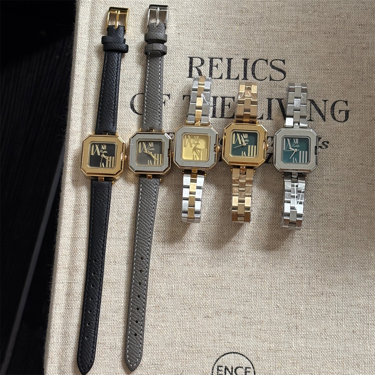 Vintage Square Dial Steel Watch [A7OZD61I]