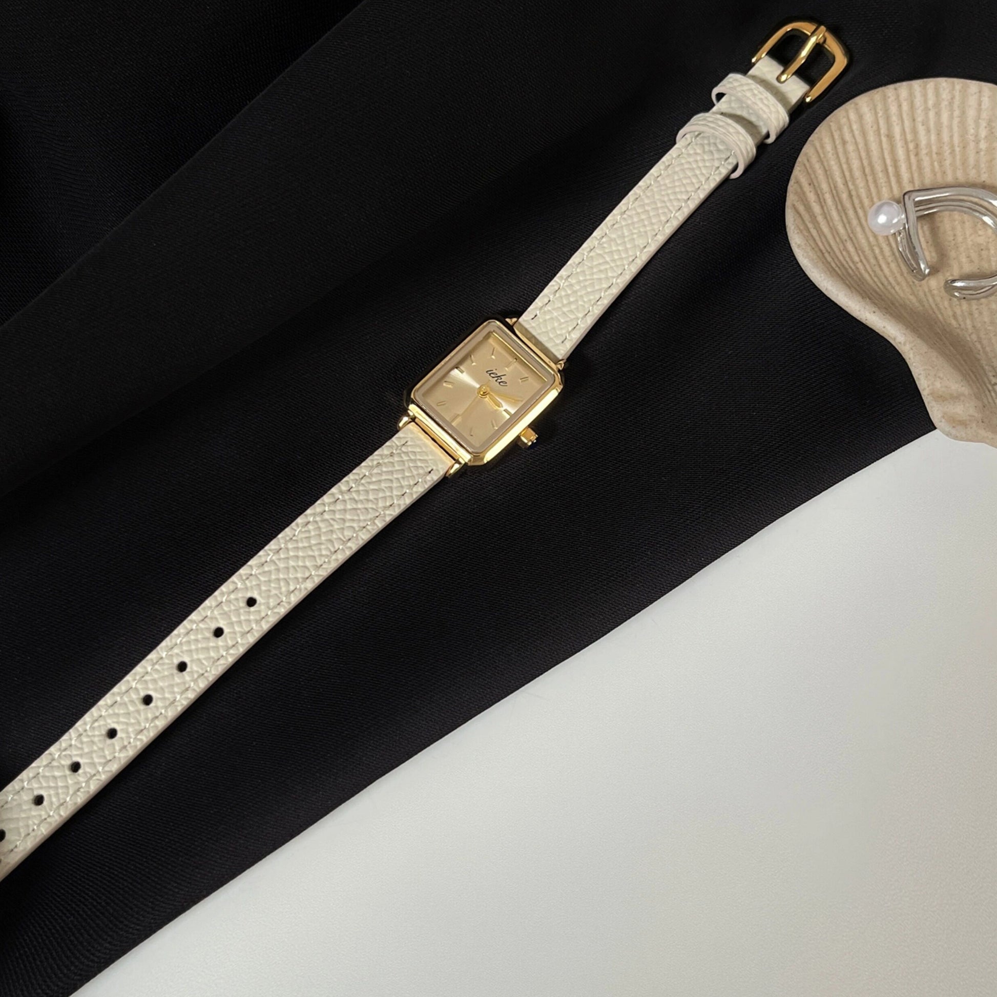Vintage Square Leather Strap Watch [QAJNGYVR]