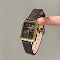 Vintage Square Leather Strap Watch [S8YX44CH]