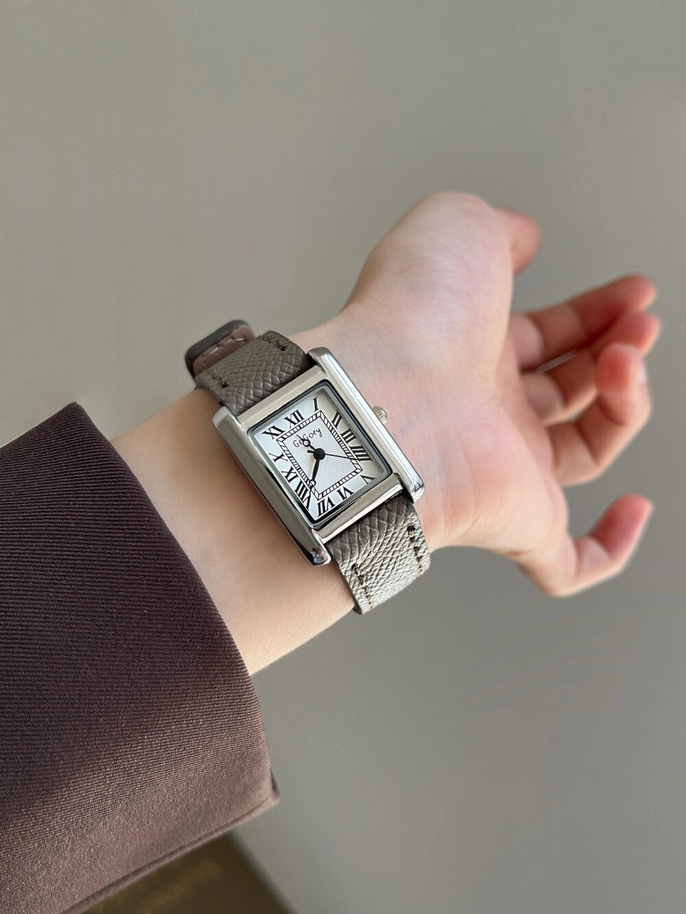 Vintage Square Leather Watch [7LTWTORK]