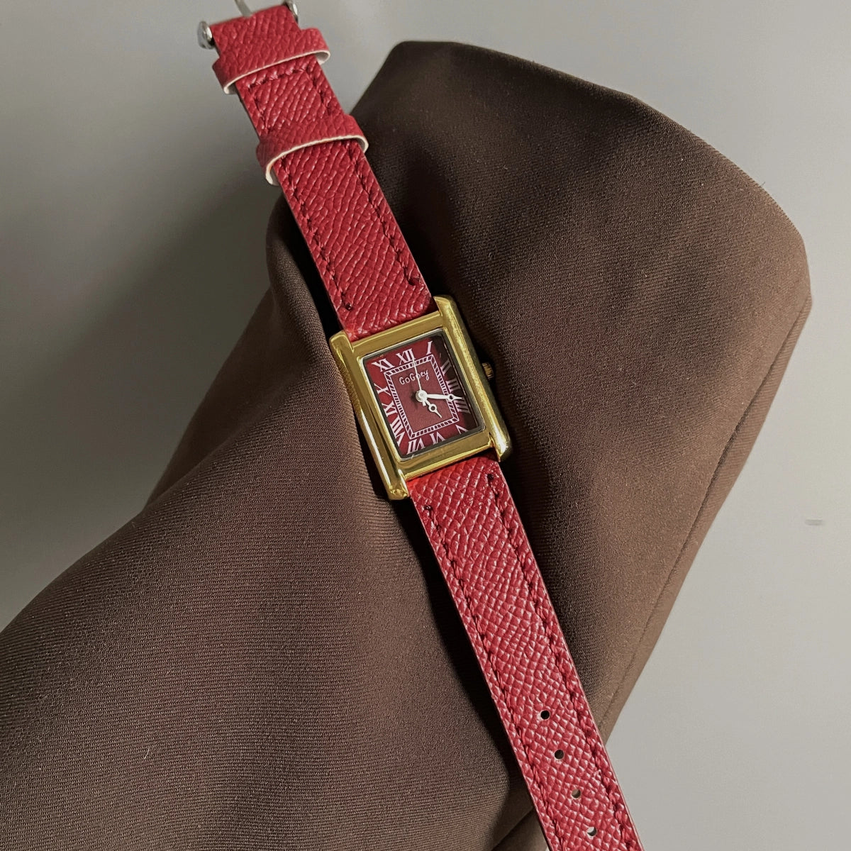 Vintage Square Leather Watch [SBJT6DM4]