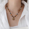 Vintage Sun Beaded Pendant Necklace [81TVXIHV]