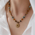 Vintage Sun Beaded Pendant Necklace [NXVLSCU5]