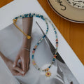 Vintage Sun Pendant Beaded Necklace [8CB2ZX2Y]