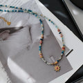 Vintage Sun Pendant Beaded Necklace [23HRX8ZK]