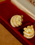 Vintage Symmetrical Gold Zircon Earrings [ZXTU4QDJ]