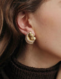 Vintage Symmetrical Gold Zircon Earrings [S2EC9XS2]
