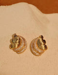 Vintage Symmetrical Gold Zircon Earrings [Y46WOR3G]