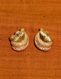 Vintage Symmetrical Gold Zircon Earrings [C17AS9X2]
