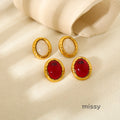 Viviann Hammered Oval Drop Earrings [7IGAZXJL]