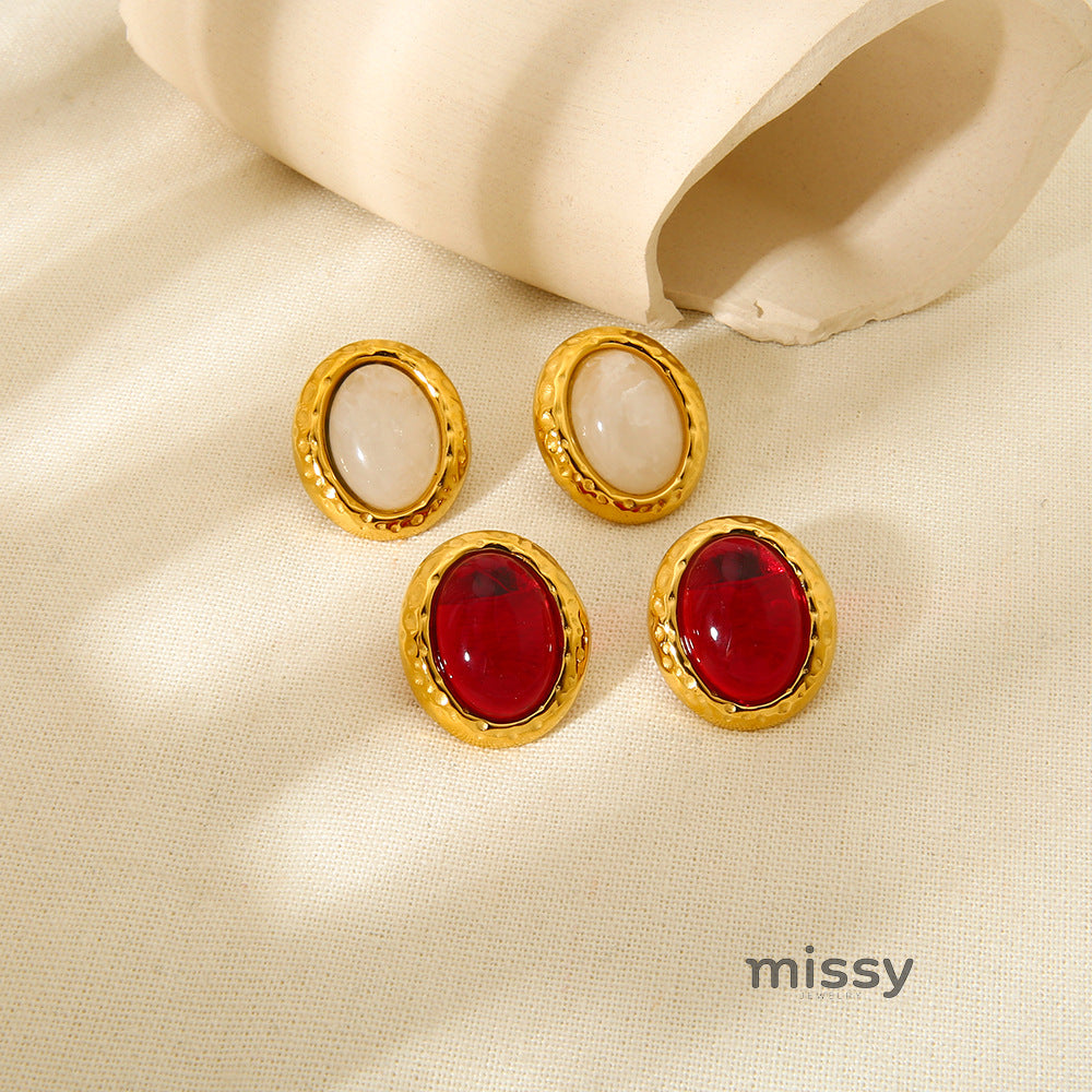 Viviann Hammered Oval Drop Earrings [7IGAZXJL]