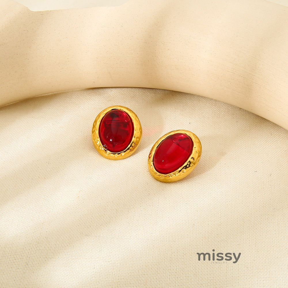 Viviann Hammered Oval Drop Earrings [UZ8EZERG]