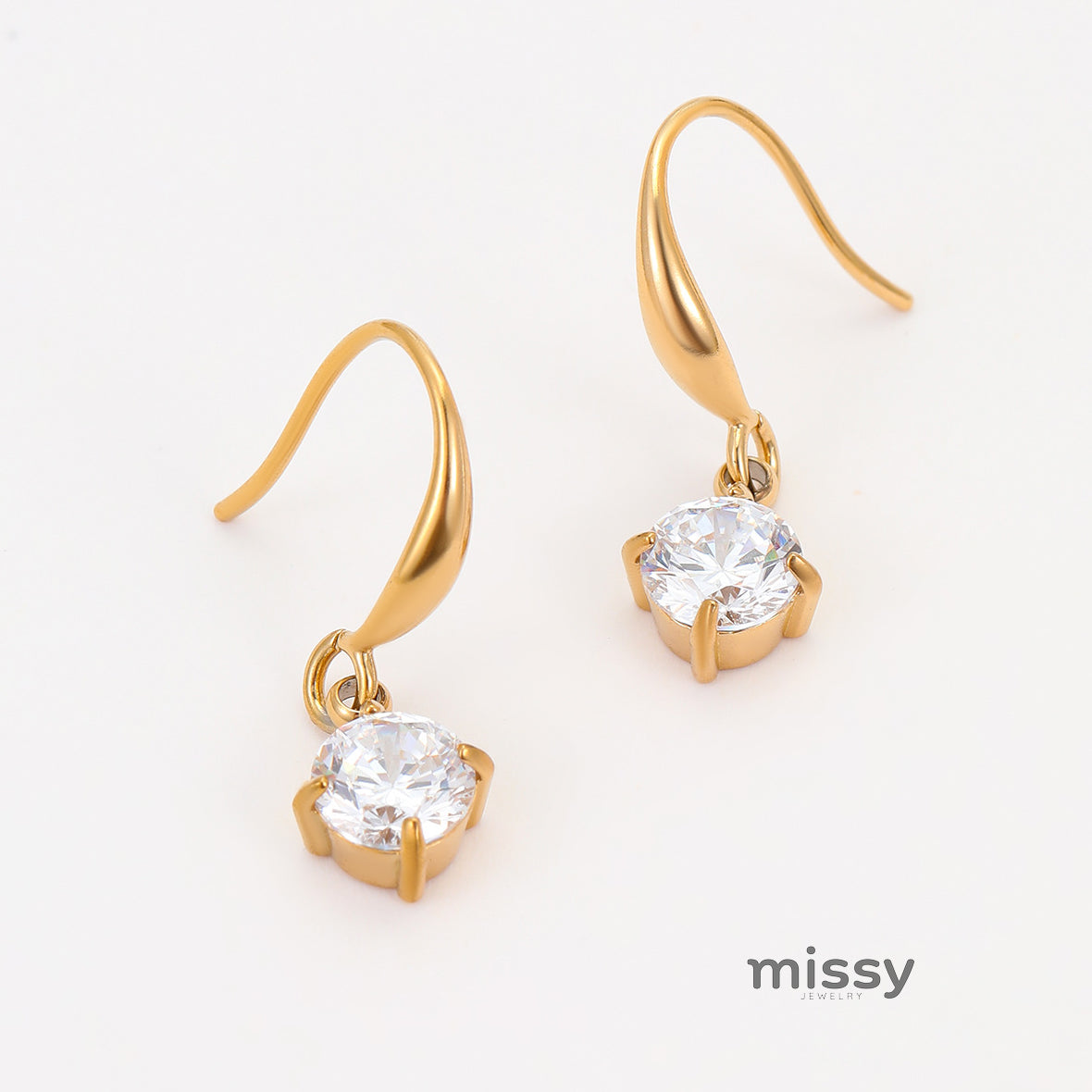 Viviann Zircon Claw Earrings [G53TCXLR]