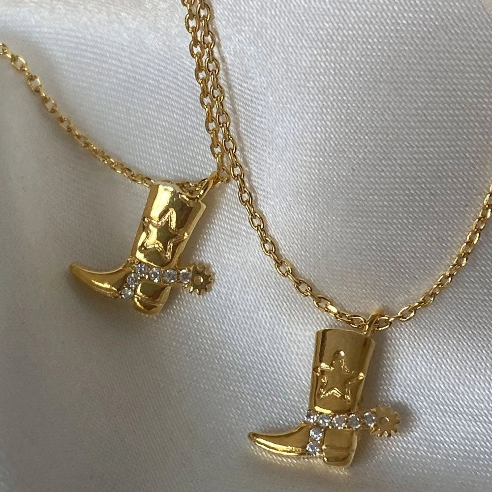 Western Boot Pendant Necklace [ZRUFXHUP]