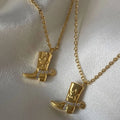 Western Boot Pendant Necklace [L92DOTRS]