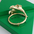 White Enamel Iris Flower Open Bracelet [EDUC5H50]