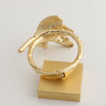 White Enamel Iris Flower Open Bracelet [5PKZATUC]