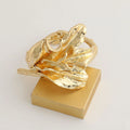 White Enamel Iris Flower Open Bracelet [QEZYWGJS]