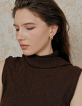 Woven Ribbon C-Ring Hoop Earrings [YB2P5QQO]