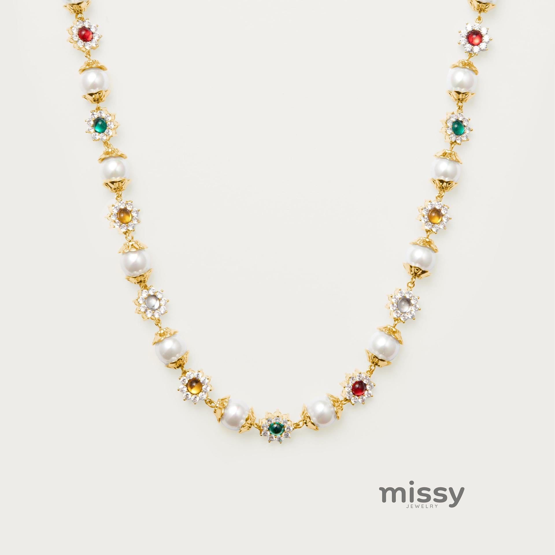 Wynonna Pearl Bloom Necklace [L550G46X]