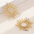 Xandria Golden Sunflower Stud Earrings [JMCHXQT4]