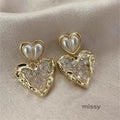 Xenia Gradient Crystal Pearl Drop Earrings [VDZLXOAA]