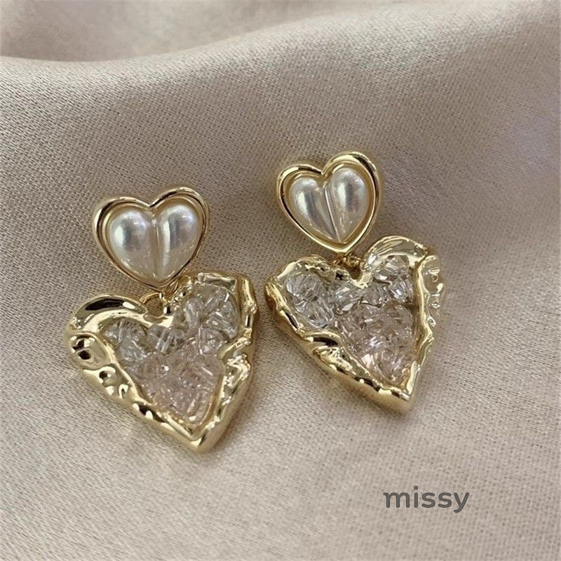 Xenia Gradient Crystal Pearl Drop Earrings [VDZLXOAA]