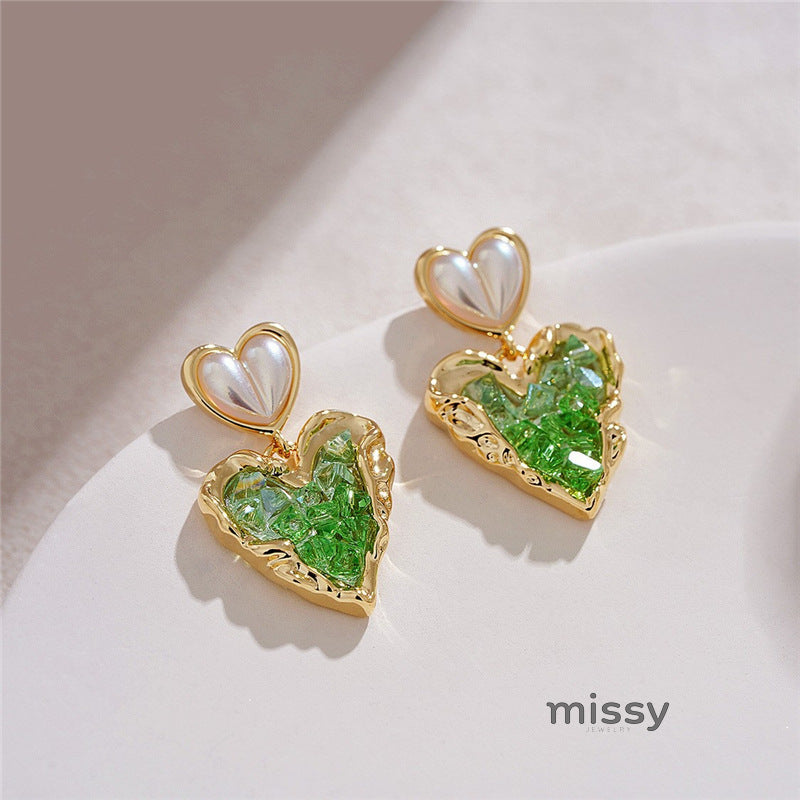 Xenia Gradient Crystal Pearl Drop Earrings [5FDYL1SL]