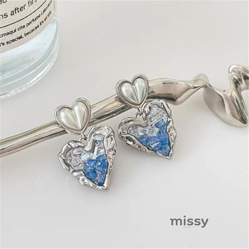 Xenia Gradient Crystal Pearl Drop Earrings [D2GJ30XW]